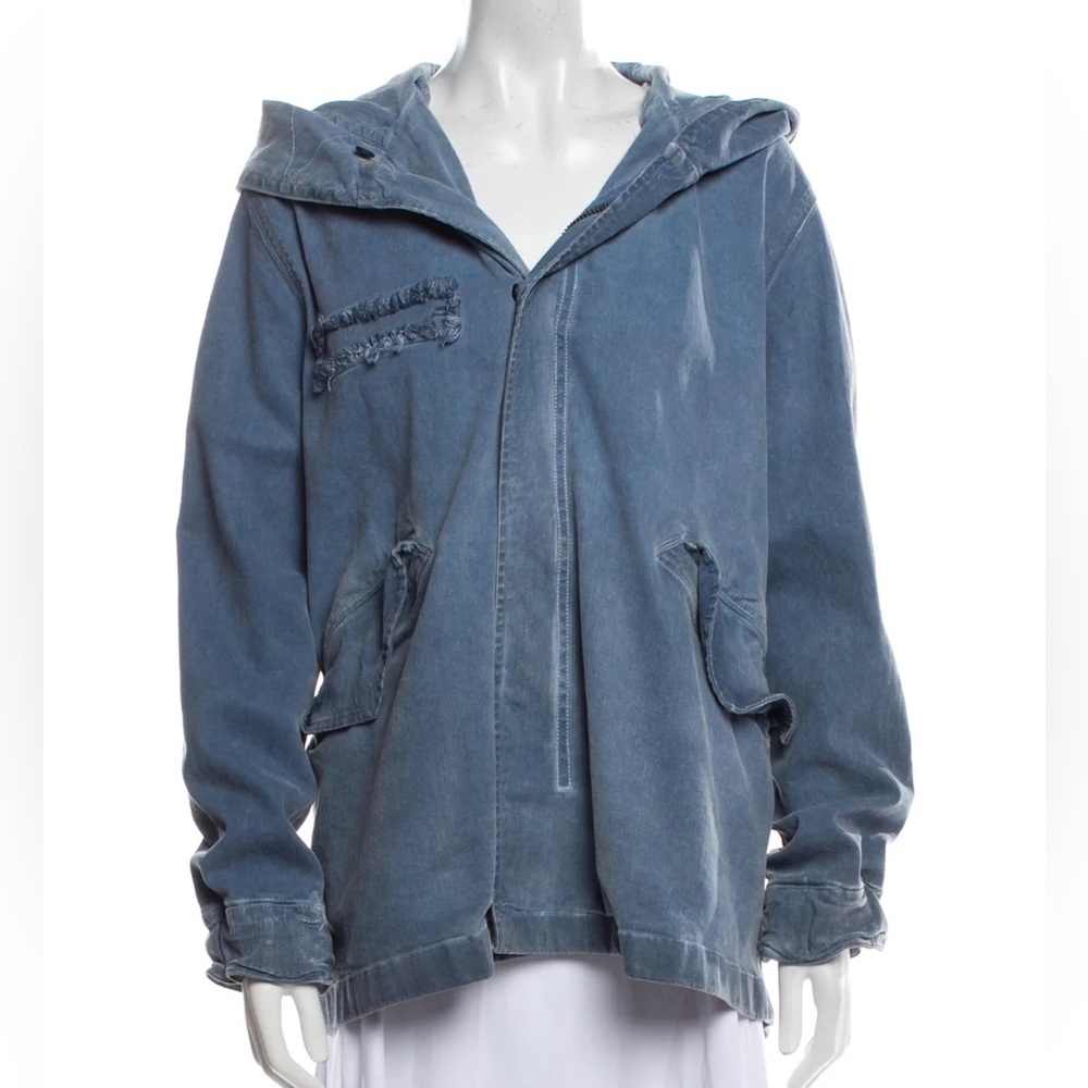 Mr & Mrs Italy unisex logo monogram denim jeans poncho parka